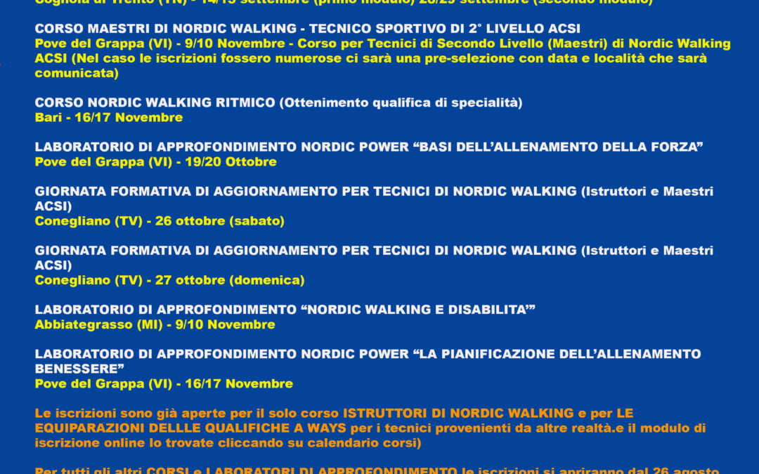 PROGRAMMA CORSI E LABORATORI DI APPROFONDIMENTO AUTUNNO 2024 WAYS